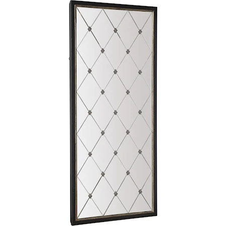 Transitional Floor Mirror with Decorative Metal Accents